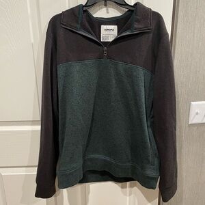 Sonoma Men's Zip-Up Sweater in Black and Dark Green
